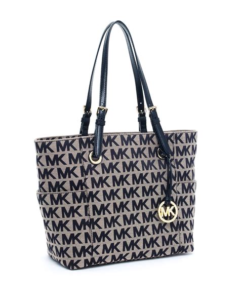 michael kors black signature tote|michael kors large monogram tote.